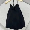 Women's Tanks Yellow Or Black Women Sexy Sling Top Thin Shoulder Strap Backless Hanging Neck Style Ladies Camisole Summer 2024