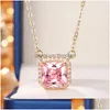 Свадебные украшения наборы Choucong Brand Luxury 925 Sier Sier Gold Fill Princess Cut Pink Topaz Cz Diamond Gemstones вечеринка Женщины Dhoxw