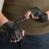 Männer Frauen Schaffell taktische Handschuhe Punkstil feste fingerlose Handschuhe Unisex Luvas de Inverno