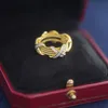 Frauen Band Tiifeany Ring Schmuck S925 Sterling Silber Gold Edge Cross für vielseitige leichte Luxus exquisite Hochwerte