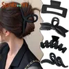 Clips de cheveux Barrettes Matte Black Hair Clip for Women Fashion Français French Elegant Hairgrips Grats Hair Claw Clips Girls Hairpins Hairan Hair Accessories 240426