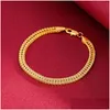 Fußkettchen breit 6 mm kubanische Verknüpfungskette Goldfarbe Dicke Knöchelarmband für Frauen Männer wasserdichte Tropfenablieferung Schmuck otrnq