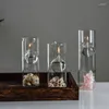 キャンドルホルダーガラスの円筒形のオイルランプクリエイティブヨーロッパ製のロマンチックな透明な結婚式の飾りギフトホルダーホームの代わりに