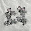 Stud Earrings Korean Fashion Earring For Women Bling Charm Inlaid Zircon Bowknot Wedding Engagement Jewelry Gift