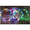 Decoración de fiestas Led Gafas Up Flower Crown Glow in the Dark Flashing Dadem Giawear para el festival de cumpleaños NEON Drop entrega dhonp