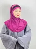 Hijabs amira hijab donne sciarpe di testa islamica 2 in 1 hijab sciarpa 2 pezzi hijabs hijabs sciarpe islamiche a scialle a strisce turbanti di jersey d240425