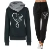 Sweatshirts dames trainingspakken herfst 2 -delige outfits cooded hoodies+ zweetbroek sets casual streetwear jogging pakken