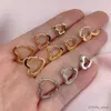 Stud New High Quality Luxury Women Small Heart Geometry Hoop Earrings Dazzling Micro Paved CZ Stones Versatile Female Fashion Jewelry