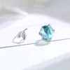 Stud Earrings 925 Silver Plated Blue Crystal Mermaid Earring For Women Girls Wedding Jewelry Jz137