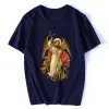 Shirts Saint Michael Destroy the Devil Catholic Christian T Shirt Men's Cotton Short Sleeve Tshirt Hip Hop Tee Top Haruku Streetwear