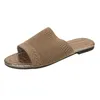 Pantofole piatti donne infrasmare flop sexy fad piattaforma sandali maglie knitting beach ladies estate casual