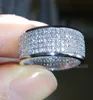 Taille 678910 Fashion Jewelry Band 10kt White Gold rempli Clear CZ Simulate Stones Wedding Party Womenring Gift9193147