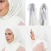 Hijabs hijab med cap bifogad nacke täckning turban underscarf hijab motorhuv för kvinnor damer muslimska modehuvud halsduk headwraps islam d240425