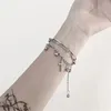 ارتباط أساور ربط سلسلة طبقة مزدوجة شرابة الصليب Round Bead Charm سوار للرجال للنساء حفل زفاف زوجين المجوهرات هدية SL401