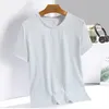 Summer Camouflage Ice Silk T-shirt Kort ärm Runda hals sportskjorta tunn andningsbar snabb torkning enkelt och mångsidigt ljus 240425