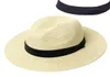 Zomerhoed vrouwen Panama Straw Hat Fedora Beach Vacation Breide runder vizier Casual Summer Sun Hats For Women259O1125672