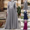 Kaftan Abaya Dubai Türkiye Müslüman Maxi uzun elbise artı S-5XL Avrupa İslam Giyim Kadınlar İçin Afrika Elbiseleri Vestidos 240415