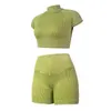 Pista da donna da donna Suit di yoga sport abbigliamento sportivo abbigliamento sportivo fitness indossare una palestra senza cuciture a maniche sportive a maniche corte