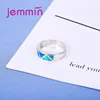 Anillos de racimo Simple Round Band de alta calidad 925 Joyas de plata esterlina Accesorios para la fiesta de bodas Blue Fire Opal Ring vender