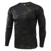 Taktische T-Shirts Herren Herren Taktisches militärisches T-Shirt atmungsaktiv und schnell trocknend langhältiger Herren Outdoor Sport Military Battle Tarnung T-Shirt 240426