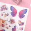 Tattoo Transfer wasserdichte Glitzer Schmetterling Tattoo Aufkleber 3D Fairy Shiny Butterfly Moon Body Art Fake Tattoos Musikfestival Make -up 240426