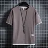 Camisetas para hombres 2024 Summer Mens Cake Camiseta casual Camiseta Mens Sports Color sólido Tamaño de estilo suelto 3xl J240426