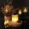 مجموعة من 6 LED LED Tealight 3D Flame Candles عن بُعد يتم التحكم فيها مع شمعة نذرية الموقت لحضور حفل زفاف ديكور حفل عيد الميلاد 240416
