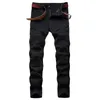 Herren Jeans Weiß Mode Motorrad im Freien Fahrradjeans Hüftschutz Tropf -Proof Denim Hosen Herren vier Seasons Hosen Mens Street Twearl2404