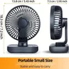 Портативный вентилятор аккумулятора Перезаряжаемый вентилятор на рабочем столе 4 скорость 90 ° Долгое время рабочего времени Портативный USB PEALSED Personal Fan 240415
