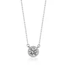 Sterling Sier S925 Pendant 1 Moissanite Necklace Womens Fashion Luxury Round Package Sier Pendant Collar Chain