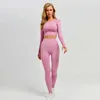 Women's Tracksuits Womens Vitality Seamless Yoga Set Fitness Clothing Sportswear Womens Gym Leg Push Up Tight Top 240424