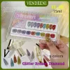 Kits Vendeeni 9 couleurs / ensemble Transparent paillettes brisées Gel de gel de gel Flash densité haute densité hors gel LED UV coloré Varnis