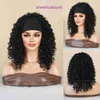 Perruque berouxe noire pour femmes petites cheveux bouclés avec perruques de bandeau bouclé coquine