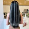 かつらの長いストレートシルバーホワイトウィッグハイライト黒人女性用合成ヘアウィッグスリバーコスプレウィッグ高温msholy