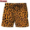 Herren Shorts Sommer Fashion Classic Color Leopard 3D Druckmenschen Shorts Unisex Leisure Beach Schwimmshorts Schnell Trocknen Surfboard Shorts J240426