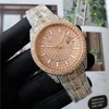 Relógios masculinos de luxo Diamond Fashion Casual Designer Watch Men Diamond Watch Watch 42mm Quartz Wristwatches Rose Gold Famous Brand Watches