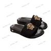 Zomer palazzo sandaal slippers luxe designer schoenen dames heren rubberen zool strand dia casual schoenen gouden stukje flat buiten schuifregelaars flip flop sandale loafer 35-46