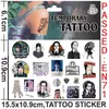 Tattoo Transfer 2023 Nuova serie TV Mercoledì Addams Movie Tattoo adesivi per film Adesivo artistico per donne Girls Role Play Fun per Kid Toy 240426