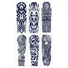 Tattoo Transfer 1Sheet Full Arm Temporary Tattoos Large Totem Tribal Big Sleeve Tattoo Sticker Body Art Sexy Dragon Tattoo Designs Men 240426