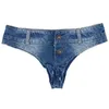 Dames shorts nieuwe zomer dames sexy lage taille string denim ultra mini short jeans feminino nachtclub y240425