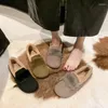 Casual Shoes Designer Style Woman Fur Loafers Winter Warm Plush Moccasins Ladies Elegant Furry Soft Sole Slip-On Flat