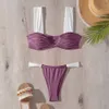 Ny baddräkt Bikini kvinnors delade kroppsbaddräkt med djup V-rem baddräkt