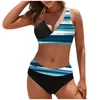 Kvinnors badkläder Bikinis Set Patchwork Print Sexig Samla baddräkt Semesterkläder Split Beach Bathing Suit