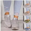 Casual Shoes Spring Women' Sneakers Flat Comfortable Female Solid Sports Plus Size Zipper Lace-Up Women Autumn