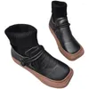 Boots Careaymade-Genuine Leather Vintage Dames Sokken Pure Minderheid Design Originele enkele handgemaakte dikke Soled Shoes