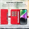 Leather Phone Case Dual Color Magnetic Cards Slot Phone bag For Iphone 15 14 13 12 11 Pro Max lyp141