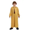 Ethnische Kleidung muslimische Jungen Robe Round Halschen bestickte Quasten Langarmes Kleid Saudi -Arabien Abaya Kaftan Jubba Thobe Islamic