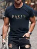 Męskie koszulki Paris romantyczny list z miastem drukowana koszulka męska lato luźne ubranie luźne bawełniane dodatkowe t-shirt street miękki top J240426