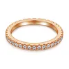 S925 Silver Ring Women's Women's Electroplated 18k Rose Gold Micro Set Full Circle