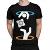 T-shirt maschili uomini portale 2 glados maglietta non perdere il cubo compagno puro cotone o collo ts harajuku camicia per adulti oversize t240425